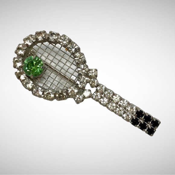 Jewelry Brooch Dorothy Bauer Vintage Rhinestone 2” long Tennis Brooch Pin Signed - Picture 1 of 4